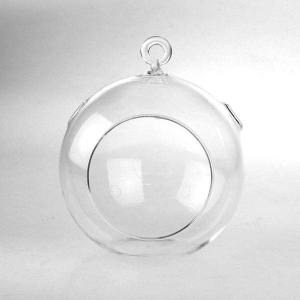hanging glass globes for air plants 6-Pack, Hanging Globe Glass Terrarium Air Plant Candle Holder, 5-inch, – Firefly Imports