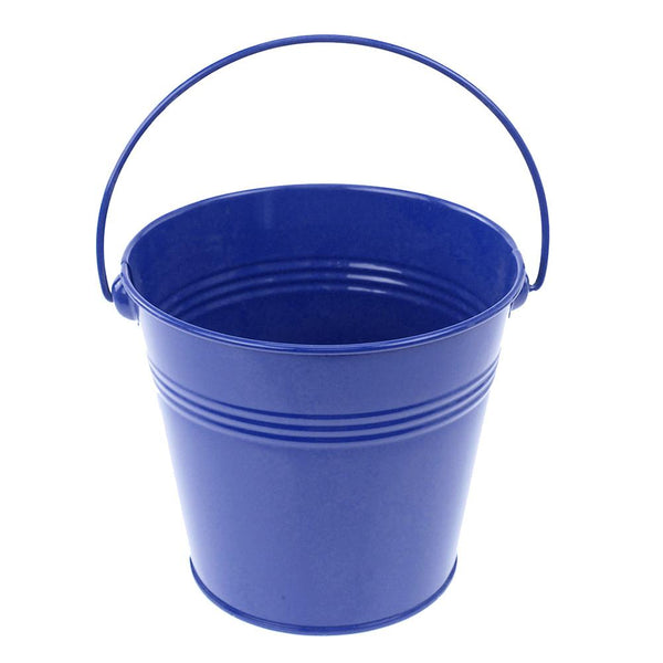 Metal Pail Bucket Party Favor, 5-Inch, Royal Blue
