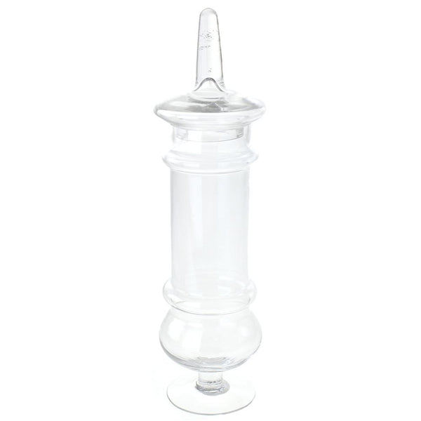 Tall Bodied Jar with Lid, Clear, 15-3/4-Inch