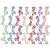 Floral Accented Rhinestone Swirl Stickers, 6-1/4-Inch, 3-Count