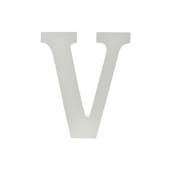 Wooden Standing Letter V, 4-3/4-Inch - White