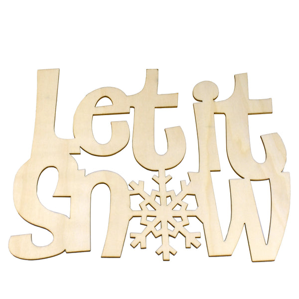Let it Snow Christmas Craft Wood Sign, 10-3/4-Inch x 8-1/2-Inch