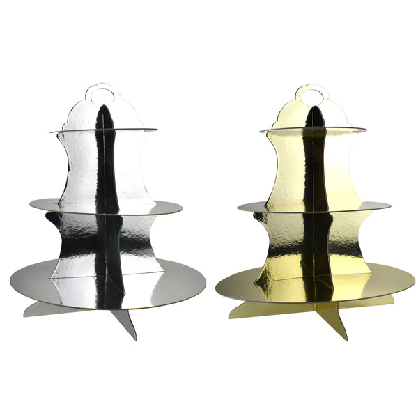 Scalloped Edge 3-Tier Treat Stand, 14-Inch