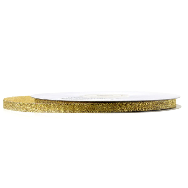 Metallic Taffeta Christmas Ribbon, 1/4-inch, 25-yard, Gold