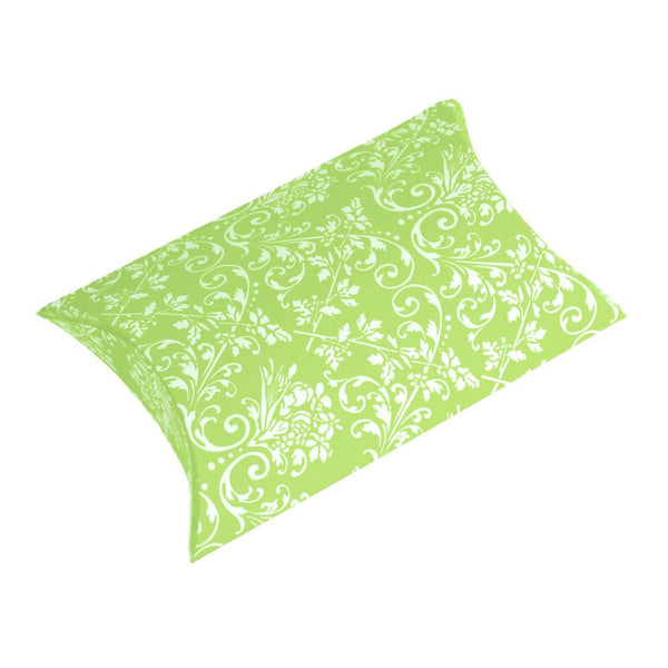 Damask Pillow Boxes Favors, 3-Inch, 12-Piece, Apple Green
