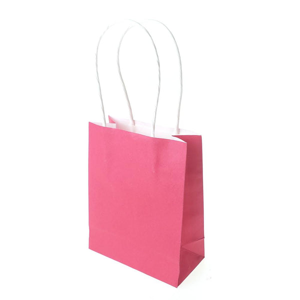 Small Party Favor Paper Treat Bags, 5-Inch, 12-Count, Fuchsia