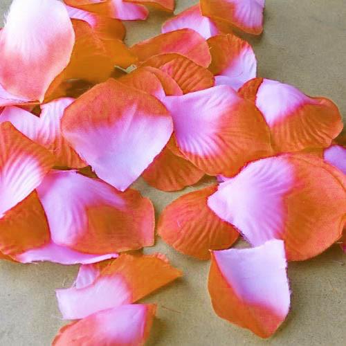 Two Tone Faux Rose Petals Table Confetti, 400-Piece, Coral