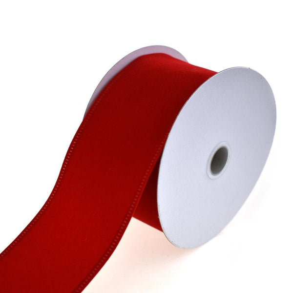 Christmas Velvet Wired Edge Ribbon, 2-1/2-Inch, 10-Yard, Bright Red