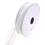 Sheer Metallic Iridescent Edge Natalia Ribbon, 5/8-Inch, 25-Yards