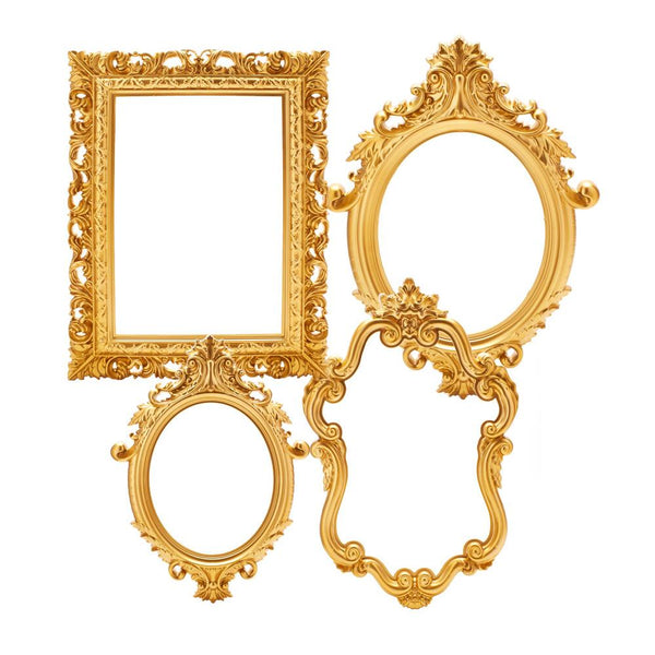 Plastic Royal Baroque Frames, Gold, Assorted Sizes, 4-Piece