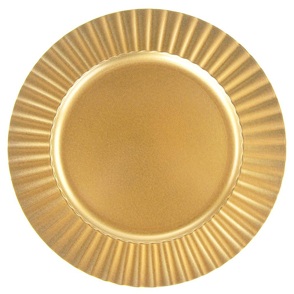 Plastic Round Charger Plate, Gold, 13-Inch, 1-Count
