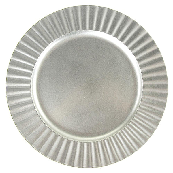 Plastic Round Charger Plate, Silver, 13-Inch, 1-Count