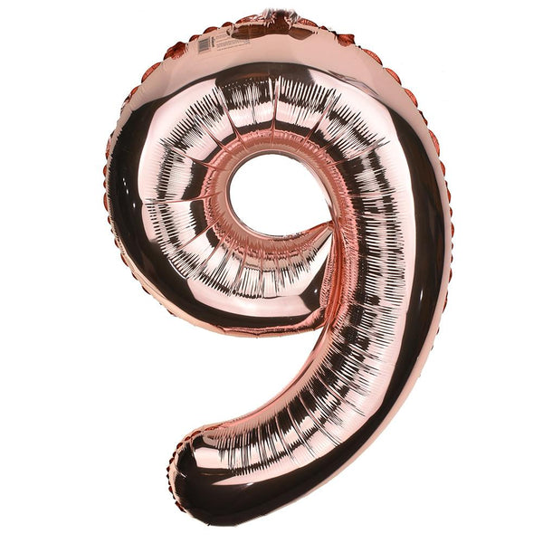 Jumbo Foil Number 9 Balloon, Rose Gold, 34-Inch