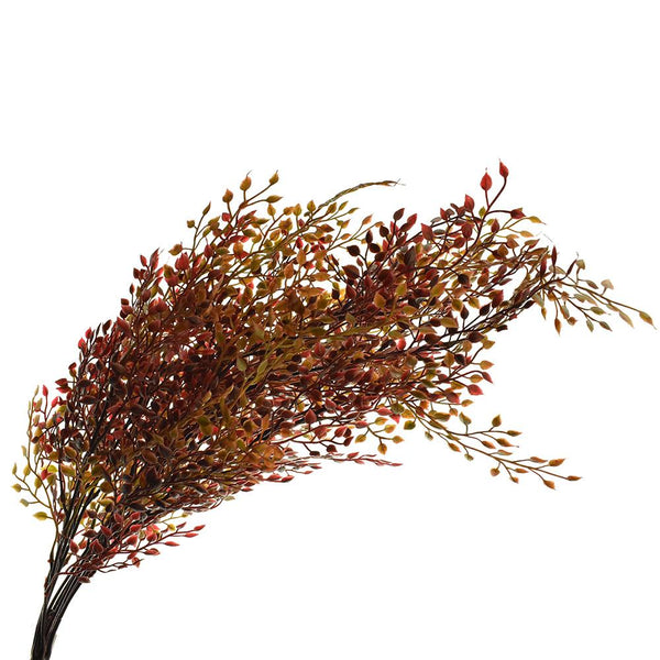 Artificial Mini Eucalyptus Leaf Bush, 20-Inch, Burgundy
