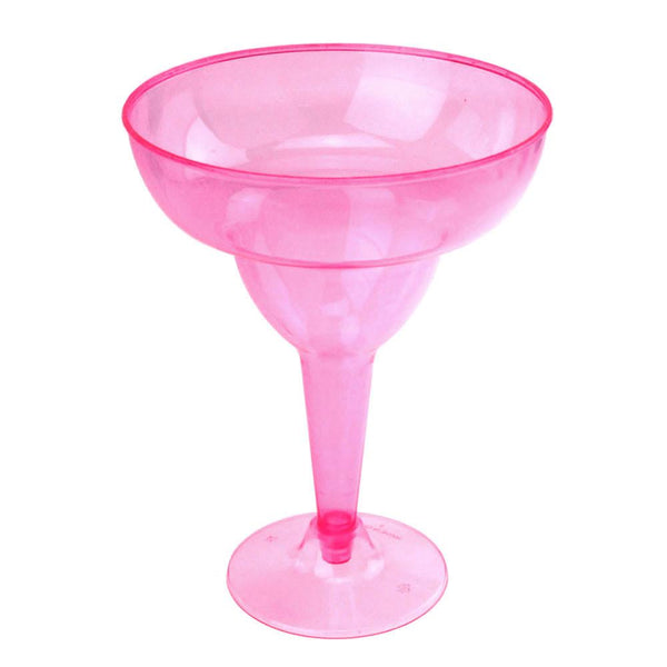 Plastic Margarita Glass Cups, 6-Inch, 6-Piece, Fuchsia