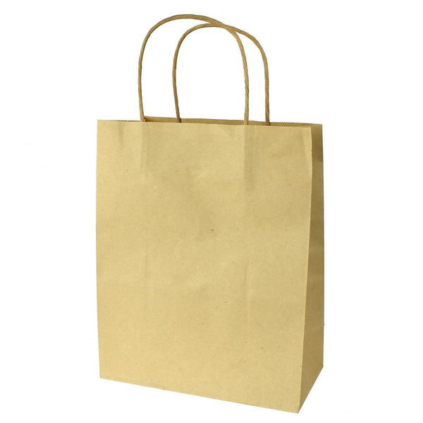 Paper Kraft Bags with Handle, Natural, 9-3/4-Inch, 4-Count