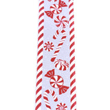 Christmas Peppermint and Candy Cane Wired Ribbon, 2-1/2-Inch, 10-Yard