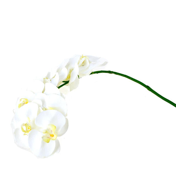 Tall Artificial Manhattan Orchid Stem, White, 42-Inch
