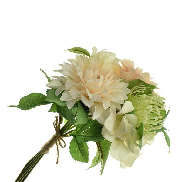 Dahlia, Protea and Hydrangea Flowers Bouquet, 15-Inch