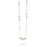 Long Square Beaded Necklace, 34-Inch