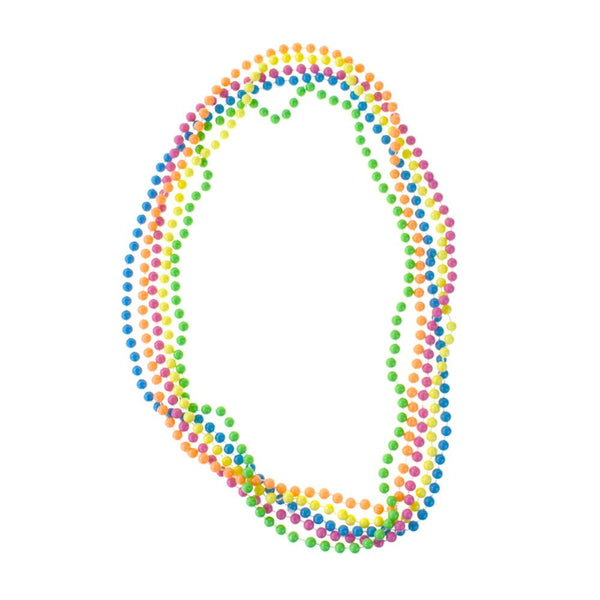 Plastic Bead Necklace, Pastel, 15-1/2-Inch, 5-Piece