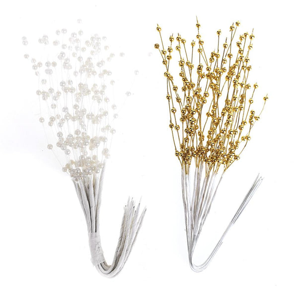 Pearl Beads Spray, 8-Inch, 12-Count