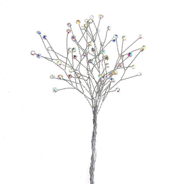 Crystal Rhinestone Spray Branch, 7-1/2-Inch, 12-Count, Iridescent