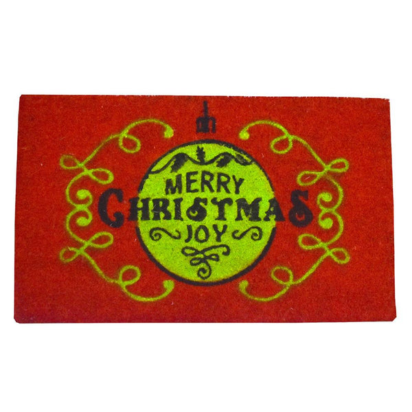 Holiday Sphere Swirl Christmas Coir Doormat, 29-1/2 x 18-Inch