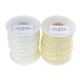 Plastic Flat Back Craft Pearl String, 4mm, 24-Yards