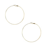 Surgical Steel Gold Plated Hoop Earrings, 2-1/4-Inch