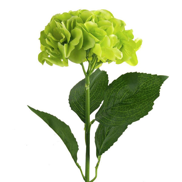 Artificial Silk Hydrangea Floral Stem, 34-Inch, Apple Green
