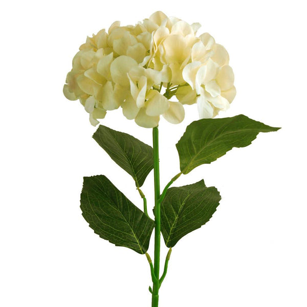 Artificial Silk Hydrangea Floral Stem, 34-Inch, Ivory