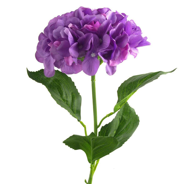 Artificial Silk Hydrangea Floral Stem, 34-Inch, Purple