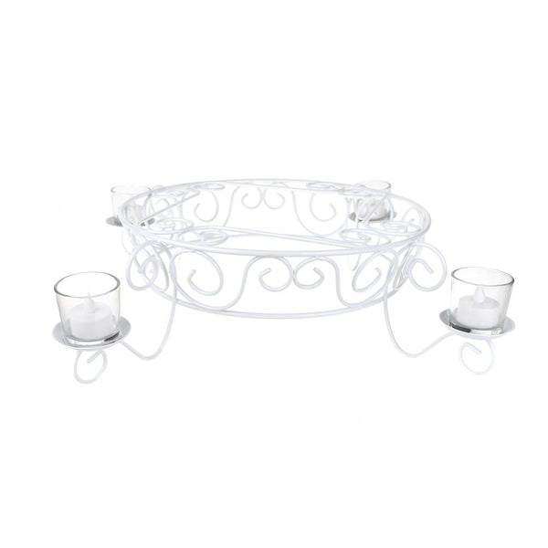 Metal Candlelight Cake Display, White, 13-1/4-Inch