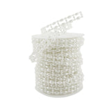 Double Lined Oval Flat Pearl Trim Ribbon, 6mm, 12-Yard