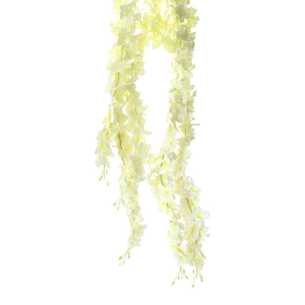 Artificial Wisteria Hanging Flowers Spray, Ivory, 43-1/2-Inch