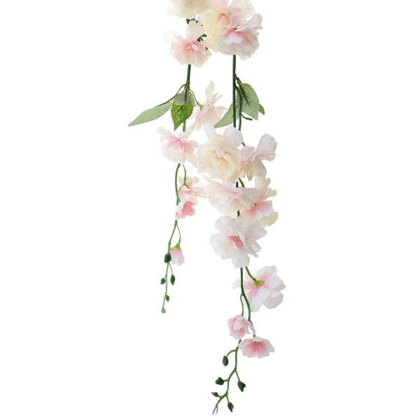 Artificial Wisteria Hanging Flowers Spray, Blush, 45-Inch