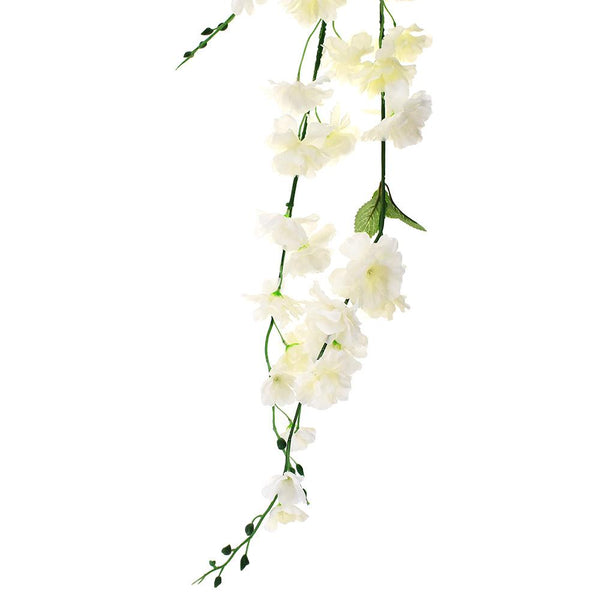 Artificial Wisteria Hanging Flowers Spray, Ivory, 45-Inch