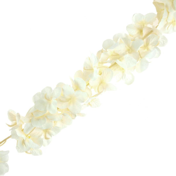Silk Hydrangea Garland, 80-Inch, White