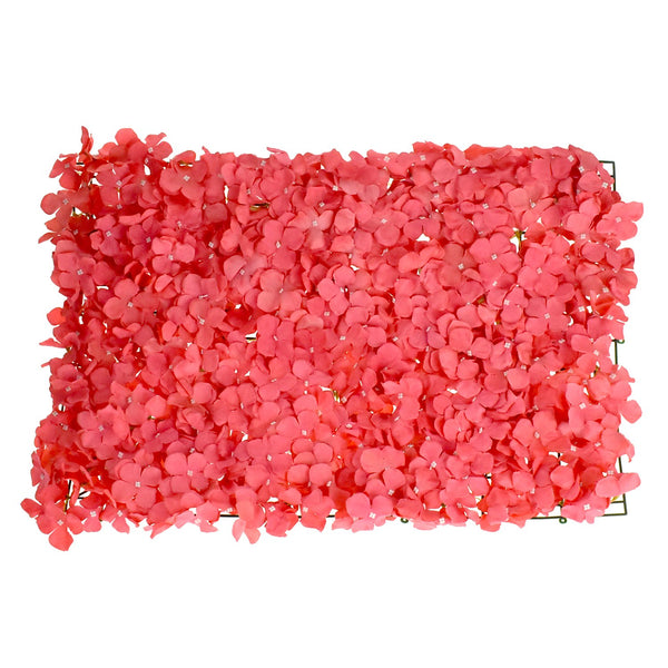 Artificial Hydrangea Flower Mat, 24-Inch, Coral