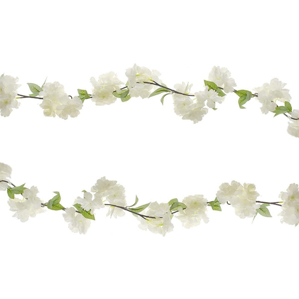 Artificial Wildflower Branch Garland, Ivory, 68-Inch