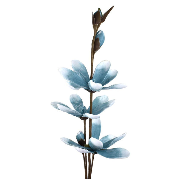 Blooming Foam Magnolia Spray Branch, 38-Inch, Aqua