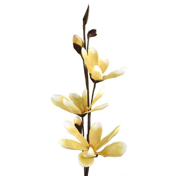 Blooming Foam Magnolia Spray Branch, 38-Inch, Yellow