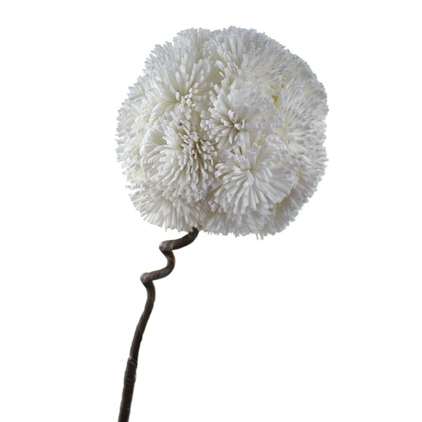 Tall Foam Allium Flower with Twist-able Stem, White, 34-Inch
