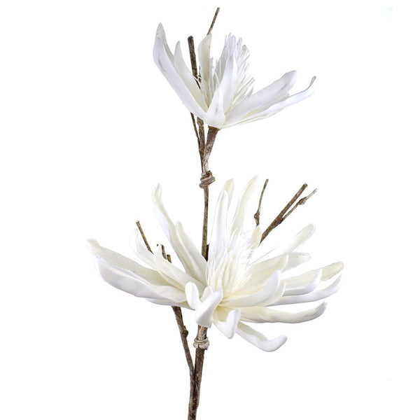 Blooming Floral Foam Yucca Spray Branch, 36-Inch, White