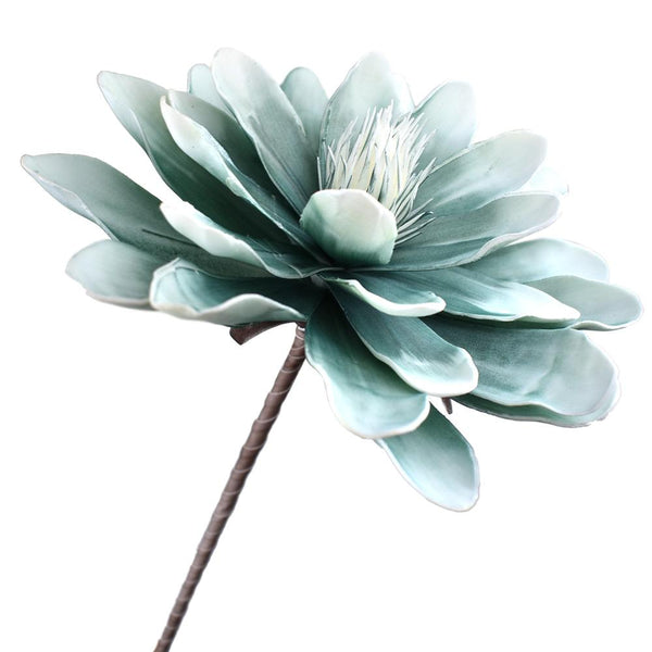 Blooming Floral Foam Magnolia Stem, 30-Inch, Aqua