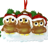 Cute Owl Family of Three Christmas Ornament, 2-1/2-Inch