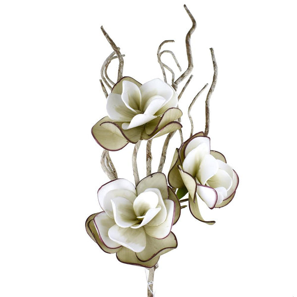 Floral Foam Magnolia Branch, 38-Inch, Taupe