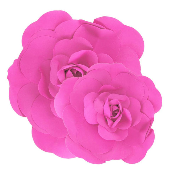 Rose Foam Wall Flowers, Hot Pink, Assorted Sizes, 2 Piece