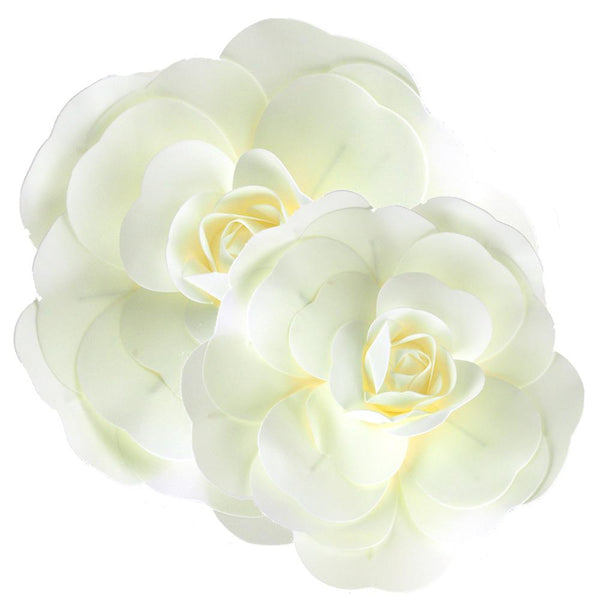 Rose Foam Wall Flowers, Ivory, Assorted Sizes, 2 Piece